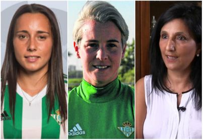 De izquierda a derecha: Ana González, jugadora del Betis Féminas; Priscila Borja, jugadora del Betis Féminas; Pilar Vargas, entrenadora nacional. De izquierda a derecha: Ana González, jugadora del Betis Féminas; Priscila Borja, jugadora del Betis Féminas; Pilar Vargas, entrenadora nacional.