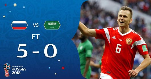 Rusia golea a Arabia Saudí en el partido inaugural Rusia golea a Arabia Saudí en el partido inaugural