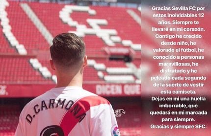 Carmona se despide del Sevilla Carmona se despide del Sevilla