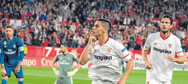 Ben Yedder celebrando uno de sus 22 goles. Ben Yedder celebrando uno de sus 22 goles.