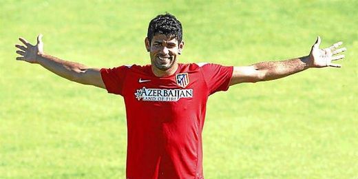 Diego Costa durante un entrenamiento con el Atlético. Diego Costa durante un entrenamiento con el Atlético.