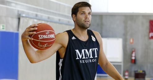 Felipe Reyes durante un entrenamiento. Felipe Reyes durante un entrenamiento.