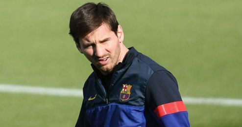 Leo Messi durante un entrenamiento. Leo Messi durante un entrenamiento.