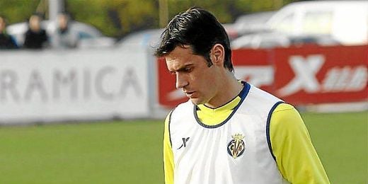 Chechu Dorado, durante un entrenamiento con el Villarreal. Chechu Dorado, durante un entrenamiento con el Villarreal.