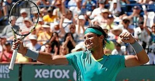 Nadal en el torneo de Indian Wells. Nadal en el torneo de Indian Wells.