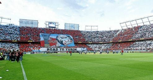 Aspecto del estadio nervionense antes del comienzo del partido ante el Valencia. Aspecto del estadio nervionense antes del comienzo del partido ante el Valencia.
