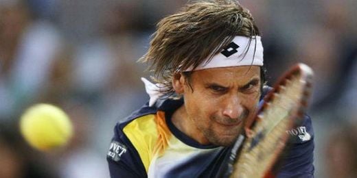 Ferrer golpeando la bola durante el Master 1000 de Roma Ferrer golpeando la bola durante el Master 1000 de Roma