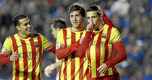 Tello celebra un gol en el partido ante el Levante. Tello celebra un gol en el partido ante el Levante.
