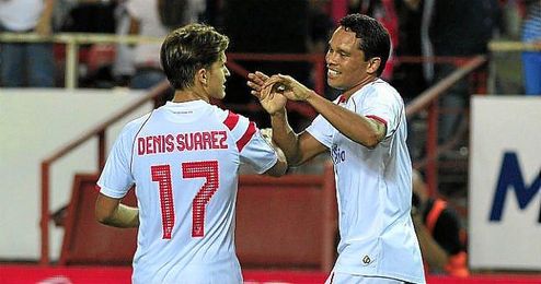 Denis Suárez y Bacca probarán las fuerzas de este Sevilla que aspira a lo más alto. Denis Suárez y Bacca probarán las fuerzas de este Sevilla que aspira a lo más alto.