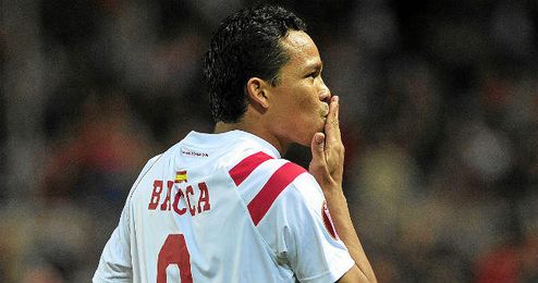 Bacca es el referente ofensivo de Unai Emery. Bacca es el referente ofensivo de Unai Emery.