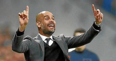 Guardiola, durante el Bayern-Oporto. Guardiola, durante el Bayern-Oporto.