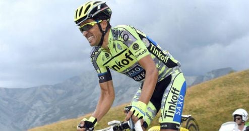 Alberto Contador en una etapa durante el Tour. Alberto Contador en una etapa durante el Tour.