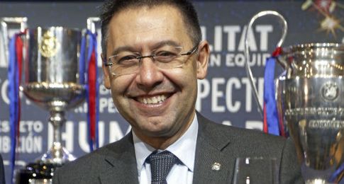José María Bartomeu, en el palco. José María Bartomeu, en el palco.