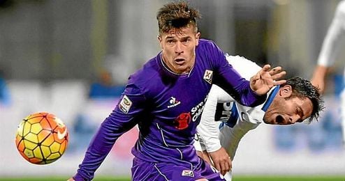 Roncaglia, en un partido con la Fiorentina. Roncaglia, en un partido con la Fiorentina.