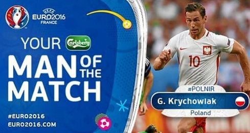 La UEFA ha elegido a Krychowiak, man of the match. La UEFA ha elegido a Krychowiak, man of the match.