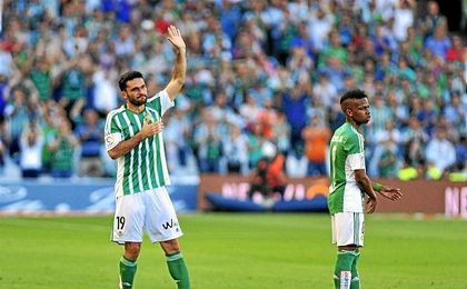 Molina en su despedida del Villamarín Molina en su despedida del Villamarín
