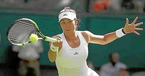 Muguruza durante el encuentro Muguruza durante el encuentro