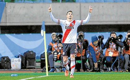 Lucas Nicolás Alario (Tostado, 08-10-1992) celebra uno de los 17 goles anotados con River en 36 partidos. Lucas Nicolás Alario (Tostado, 08-10-1992) celebra uno de los 17 goles anotados con River en 36 partidos.