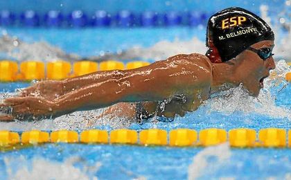 Belmonte, durante las semifinales del 200 mariposa. Belmonte, durante las semifinales del 200 mariposa.