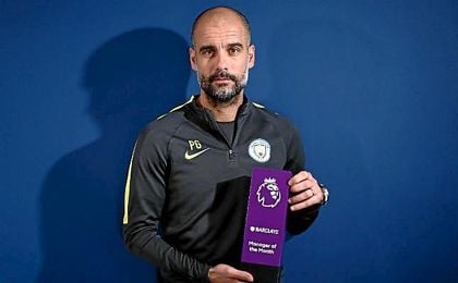 Guardiola mejor entrenador del mes de febrero. Guardiola mejor entrenador del mes de febrero.
