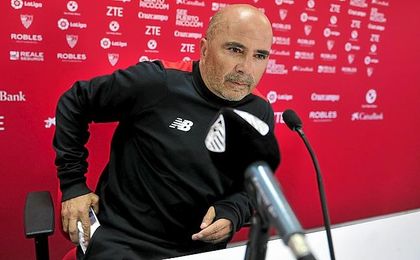 Sampaoli, en sala de prensa. Sampaoli, en sala de prensa.