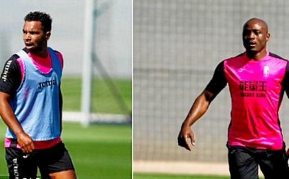 Richardson y Reo-Coker, durante el entrenamiento nazarí. Richardson y Reo-Coker, durante el entrenamiento nazarí.