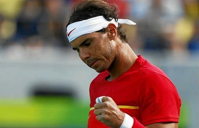 Rafa Nadal celebra la victoria. Rafa Nadal celebra la victoria.