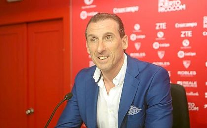 Óscar Arias, en su presentación como director deportivo del Sevilla. Óscar Arias, en su presentación como director deportivo del Sevilla.