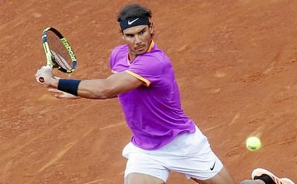 Nadal disputa un punto. Nadal disputa un punto.