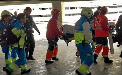 Un obrero, herido muy grave al caerse de una escalera en el Wanda Metropolitano Un obrero, herido muy grave al caerse de una escalera en el Wanda Metropolitano