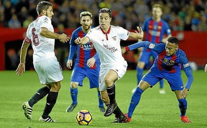 Nasri, en el Sevilla-Barcelona del Sánchez-Pizjuán. Nasri, en el Sevilla-Barcelona del Sánchez-Pizjuán.