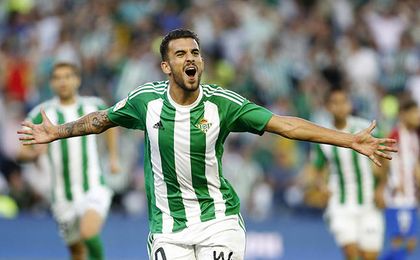 Ceballos, celebrando el gol que anotó este curso ante el Atlético en el Benito Villamarín. Ceballos, celebrando el gol que anotó este curso ante el Atlético en el Benito Villamarín.
