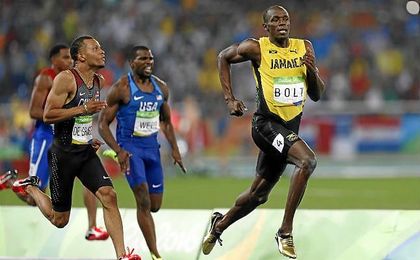 Usain Bolt, compitiendo en los JJ.OO. de Río. Usain Bolt, compitiendo en los JJ.OO. de Río.