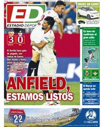 La portada de ESTADIO Deportivo de este domingo La portada de ESTADIO Deportivo de este domingo
