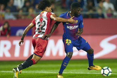 El Barcelona gana al descanso (0-1) gracias a un autogol de Aday El Barcelona gana al descanso (0-1) gracias a un autogol de Aday