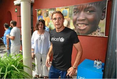 Joaquín, en un acto hoy de Unicef, con la que colabora. Joaquín, en un acto hoy de Unicef, con la que colabora.