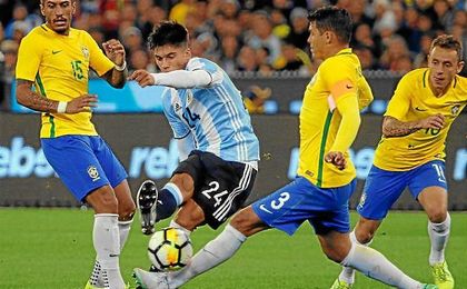 El sevillista Joaquín Correa, con la selección de Argentina. El sevillista Joaquín Correa, con la selección de Argentina.