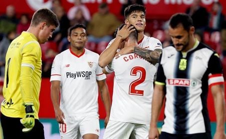 4-0. El Sevilla, a octavos con nueva goleada ante un voluntarioso Cartagena 4-0. El Sevilla, a octavos con nueva goleada ante un voluntarioso Cartagena