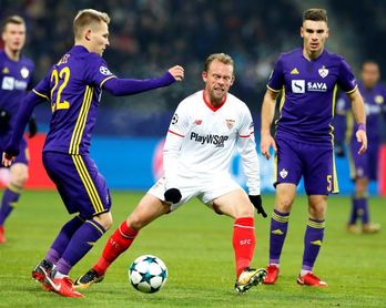 El Sevilla llega a octavos de la máxima competición europea por quinta vez El Sevilla llega a octavos de la máxima competición europea por quinta vez