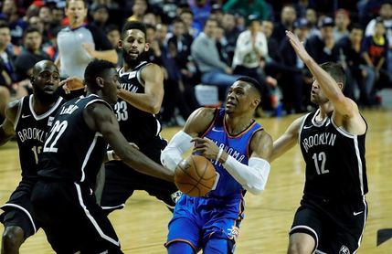 100-95. Los Nets remontan en el último periodo y vencen a los Thunder de Westbrook 100-95. Los Nets remontan en el último periodo y vencen a los Thunder de Westbrook