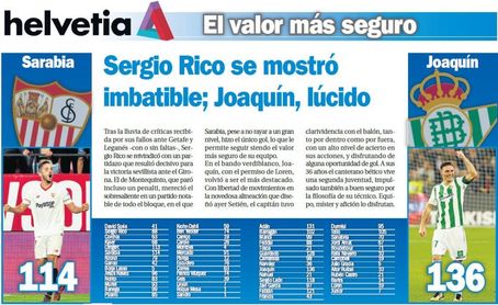 Sergio Rico se mostró imbatible; Joaquín, lúcido Sergio Rico se mostró imbatible; Joaquín, lúcido