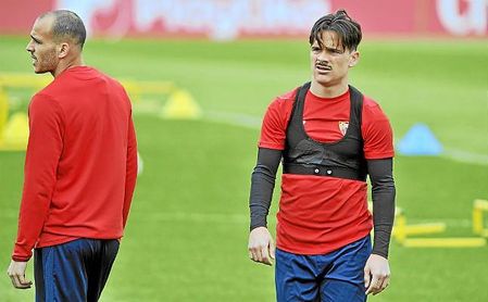 Roque Mesa, en un entrenamiento en la ciudad deportiva del Sevilla. Roque Mesa, en un entrenamiento en la ciudad deportiva del Sevilla.