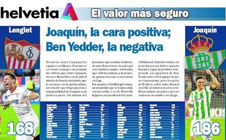 Joaquín, la cara positiva; Ben Yedder, la negativa Joaquín, la cara positiva; Ben Yedder, la negativa