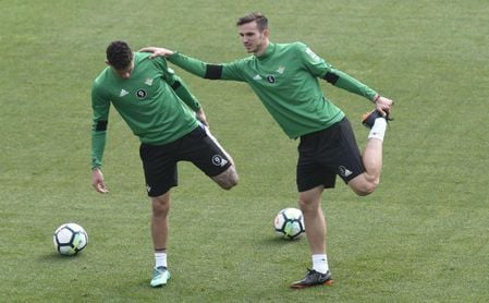Fabián en un entreno con el Real Betis. Fabián en un entreno con el Real Betis.
