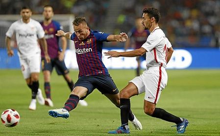 Imagen de la Supercopa de España, disputada entre FC Barcelona y Sevilla FC. Imagen de la Supercopa de España, disputada entre FC Barcelona y Sevilla FC.