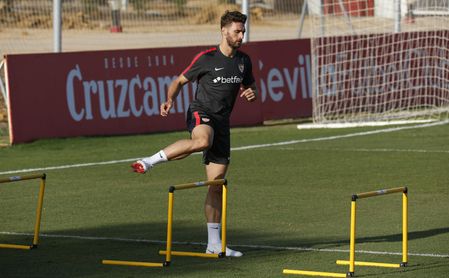 Sergi Gómez, en una sesión de entrenamientos. Sergi Gómez, en una sesión de entrenamientos.