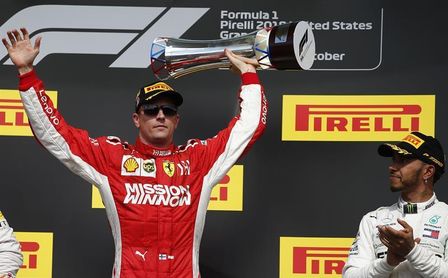 Raikkonen gana en Austin y hace esperar a Hamilton para sentenciar su quinto título en la F1 Raikkonen gana en Austin y hace esperar a Hamilton para sentenciar su quinto título en la F1