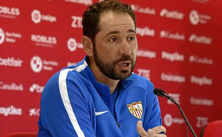 Pablo Machín, en sala de prensa. Pablo Machín, en sala de prensa.