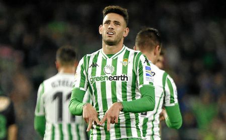 Sanabria, celebrando su gol ante el Racing. Sanabria, celebrando su gol ante el Racing.