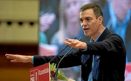 Pedro Sánchez el pasado domingo en una comparecencia en Santander Pedro Sánchez el pasado domingo en una comparecencia en Santander